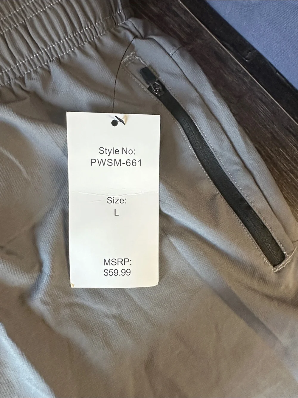 Light Gray Performance Shorts with Zippered Pockets